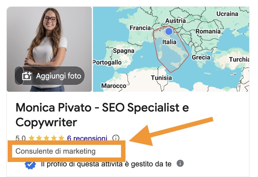 Inserisci la cateogoria primaria